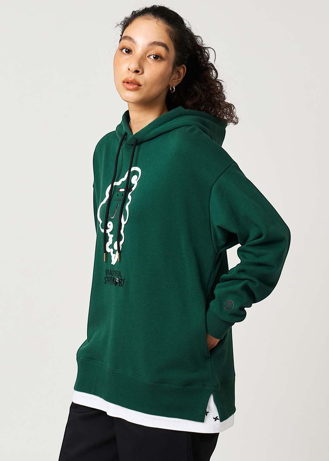 Beautiful Shadow Shinobi Green | Layered Fleece Oversized Hoodie