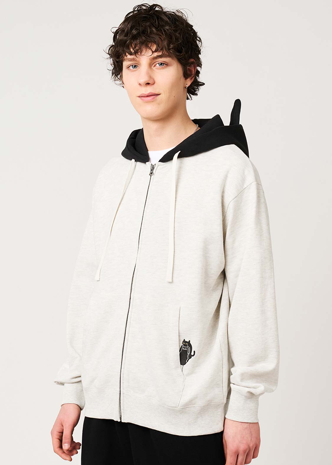 Neko Kaburi Beautiful Shadow A | Fleece Back Face Zip Hoodie