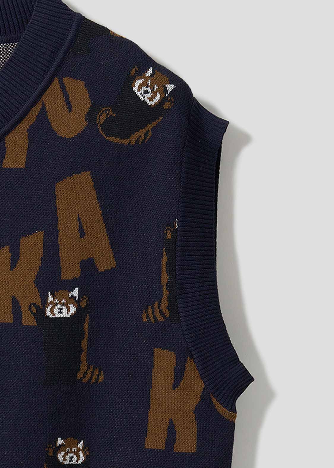 Jacquard Knit Vest (Ikaku)