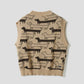 Jacquard Knit Vest (Nagasugiru Inu)