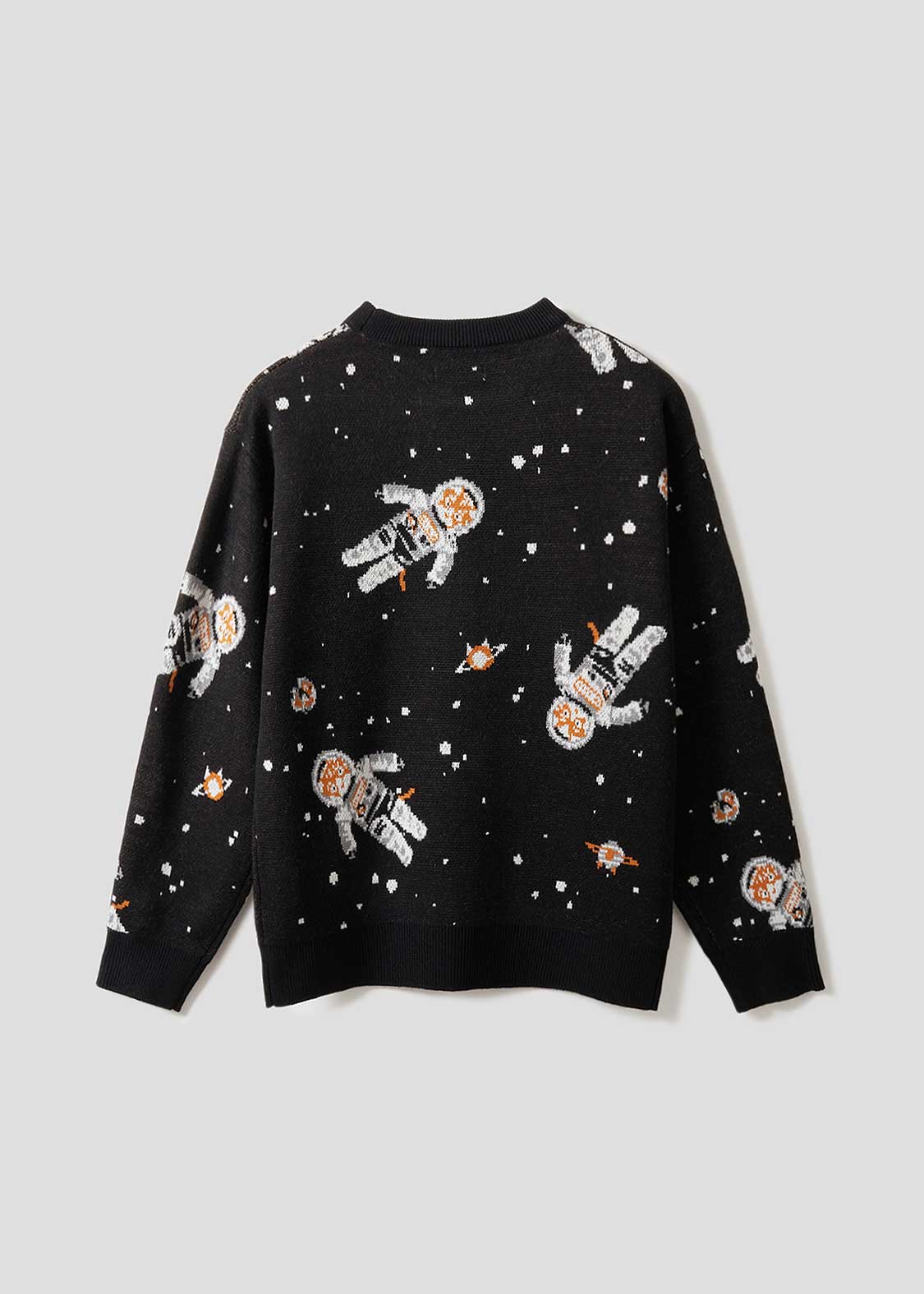 Jacquard Long Sleeve Knit (ASTRO CAT Walk in Space)