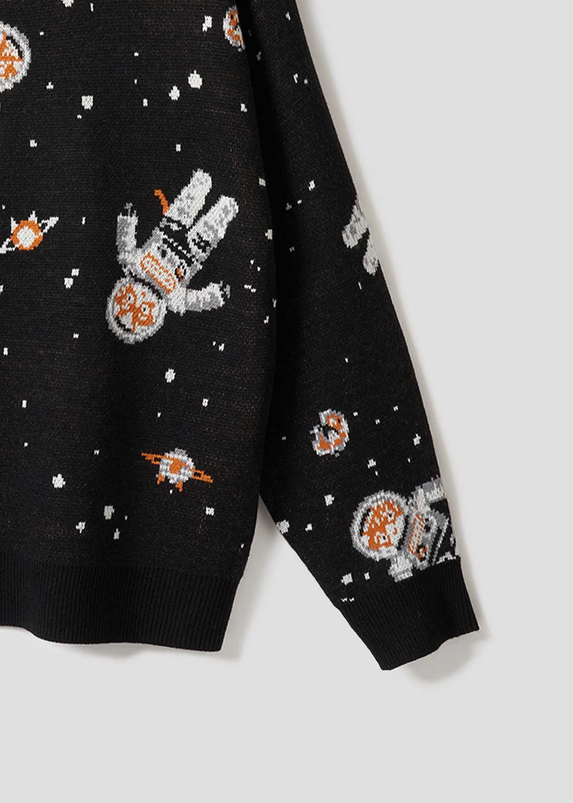 Jacquard Long Sleeve Knit (ASTRO CAT Walk in Space)
