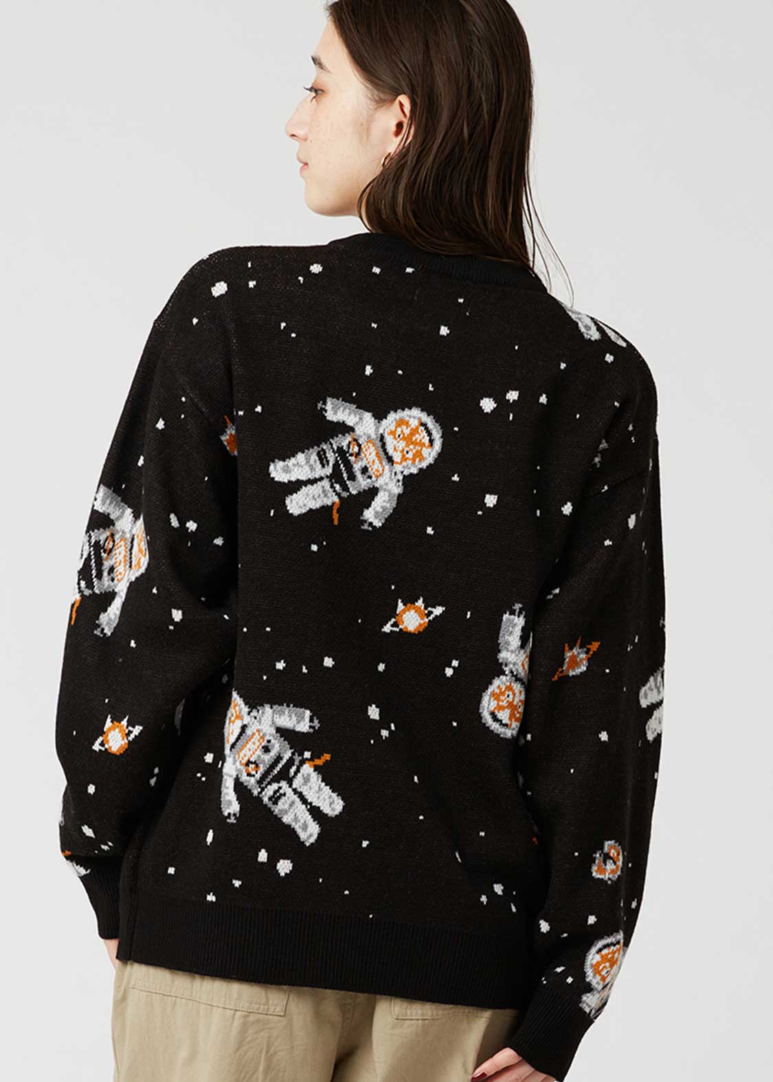 Jacquard Long Sleeve Knit (ASTRO CAT Walk in Space)