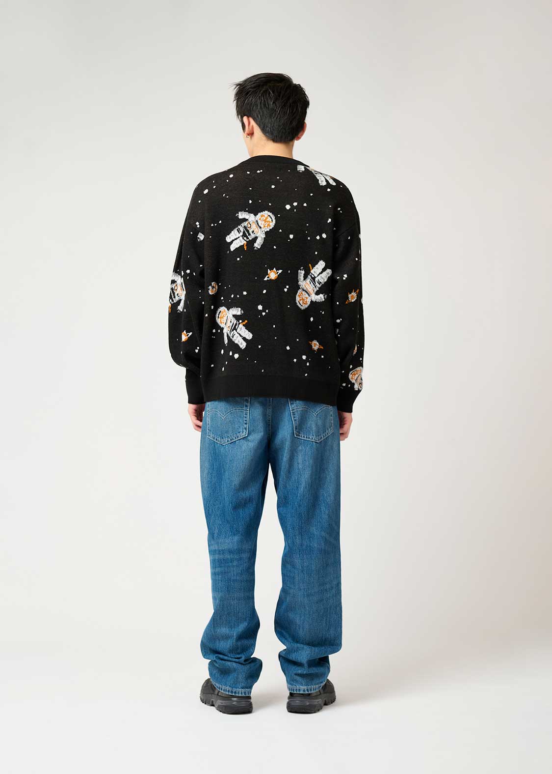 Jacquard Long Sleeve Knit (ASTRO CAT Walk in Space)