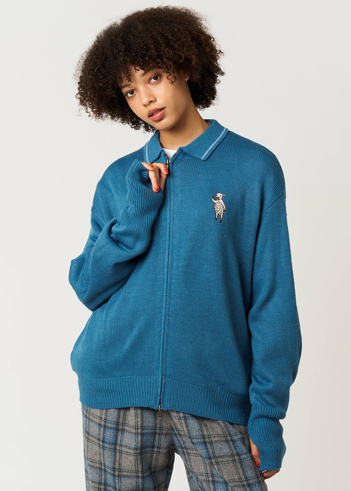 Lamb Chop | Collared Knit Cardigan