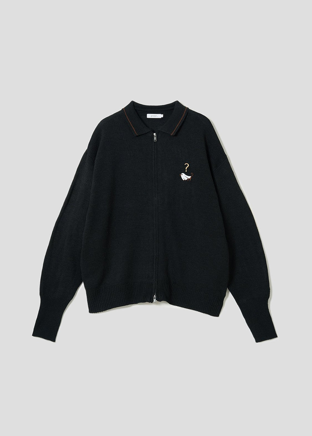 Nagasugiru Inu Ghost | Collared Knit Cardigan