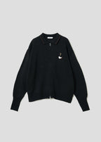 Nagasugiru Inu Ghost | Collared Knit Cardigan