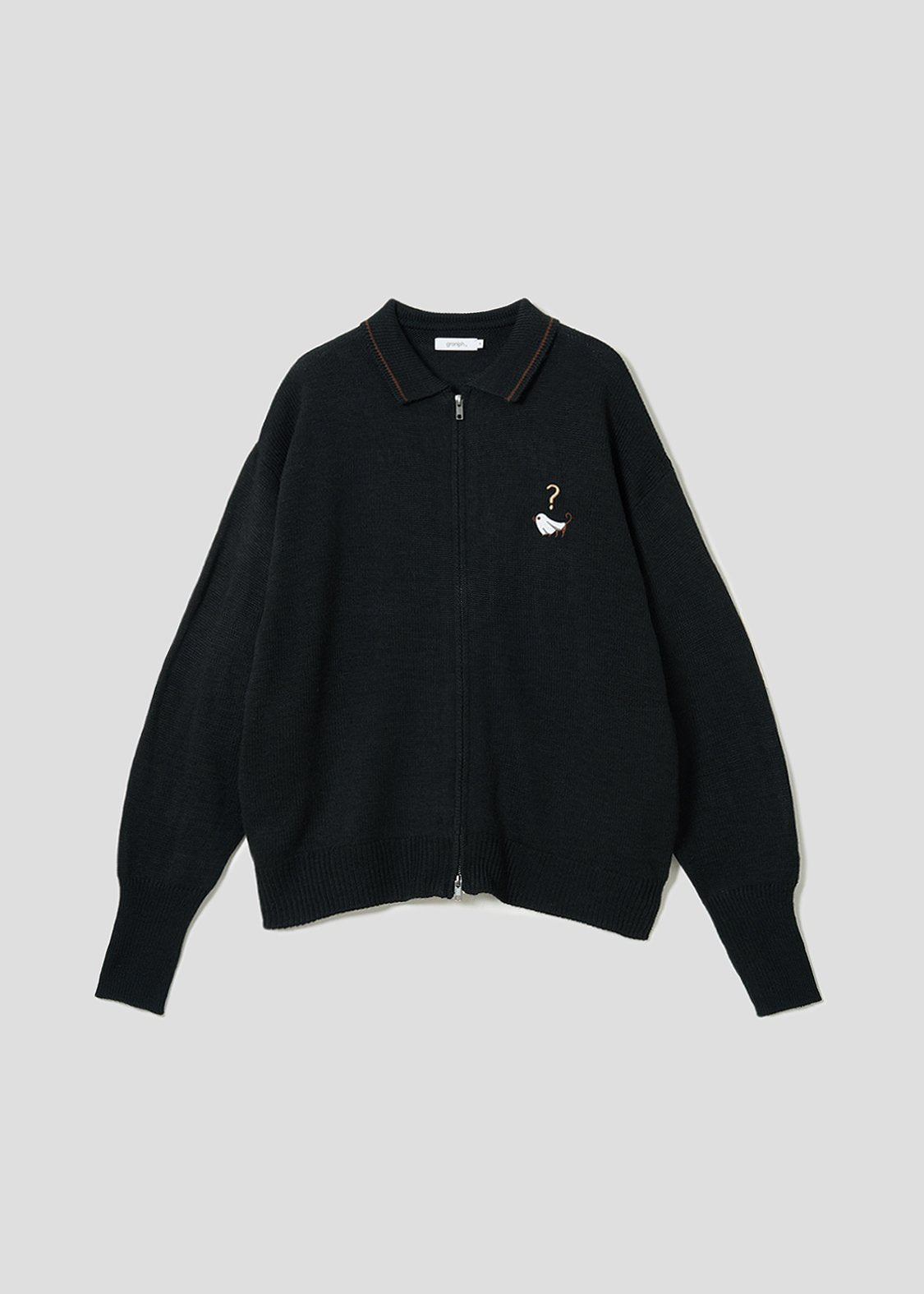 Nagasugiru Inu Ghost | Collared Knit Cardigan