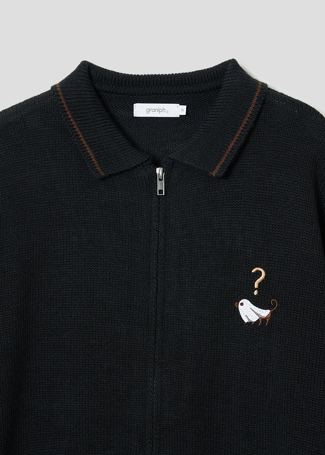Nagasugiru Inu Ghost | Collared Knit Cardigan