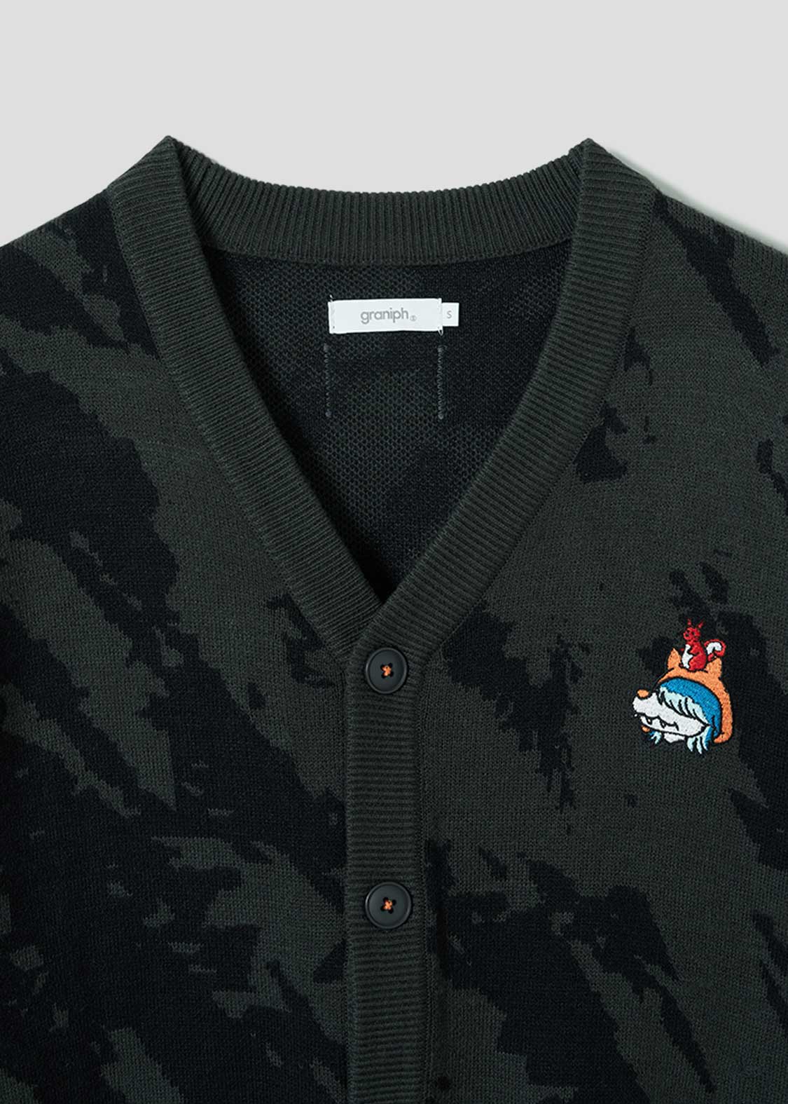 Shonen Wolf | Jacquard V-Neck Knit Cardigan