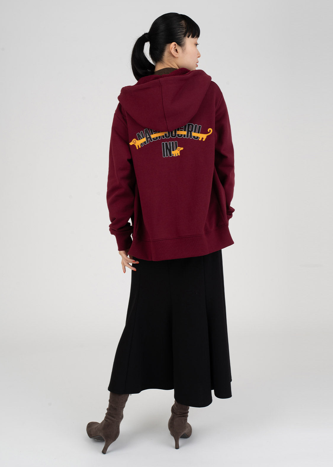 Graphic Long Sleeve Zip Parka (Nagasugiru Inu Arch)