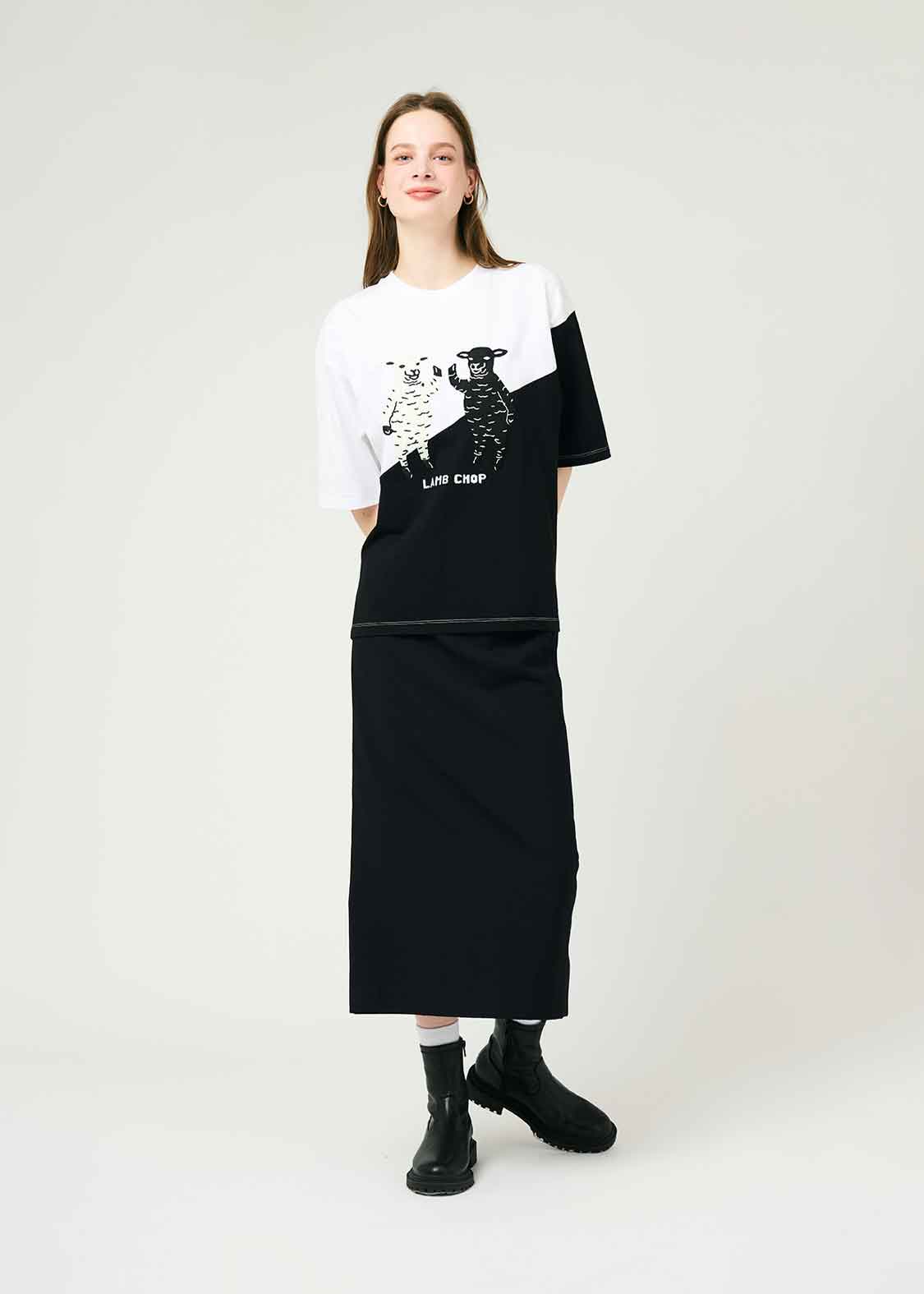 Big Silhouette Half Sleeve Tee (Lamb Chop Friends)