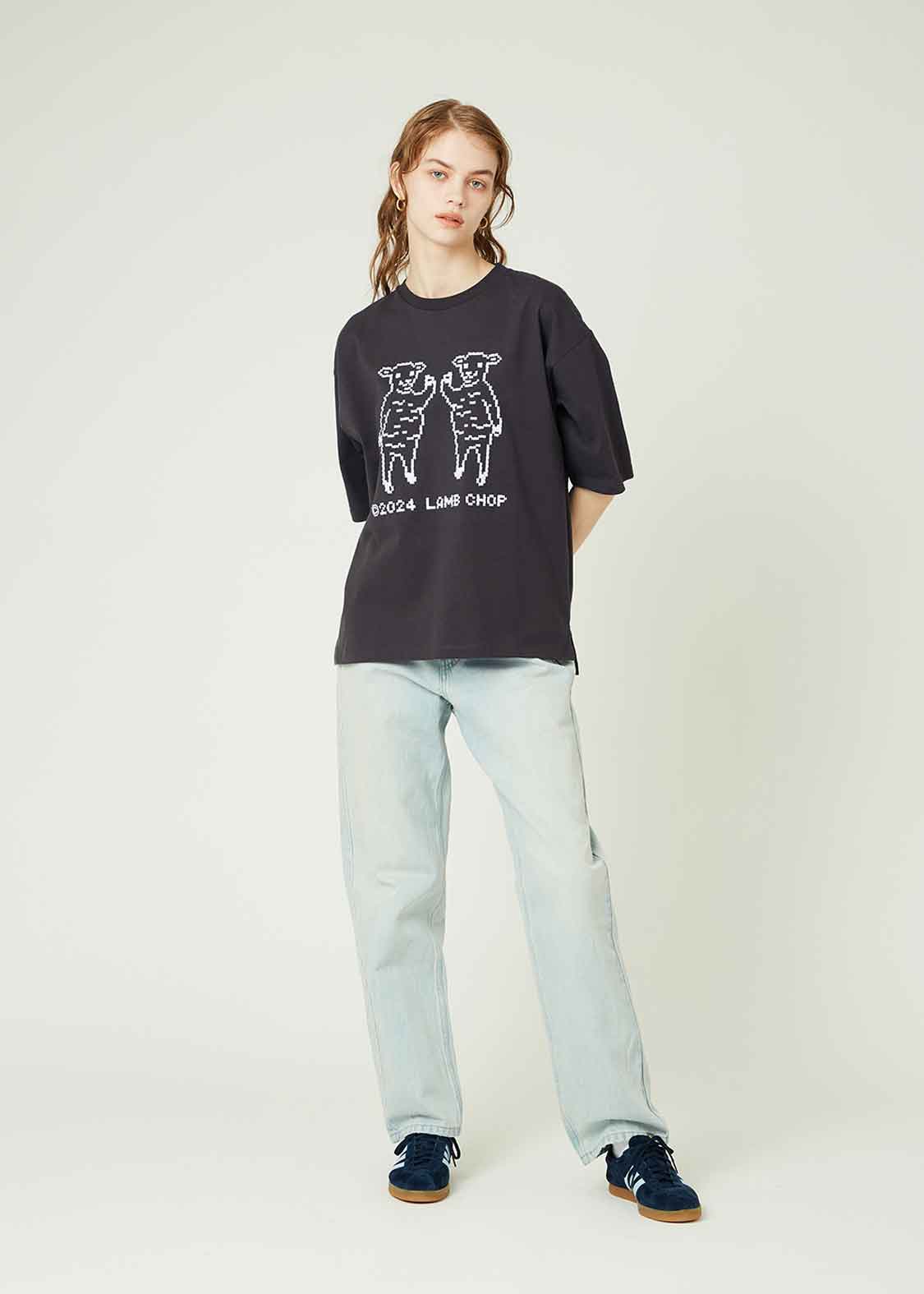 Big Silhouette Half Sleeve Tee (Lamb Chop  8bit)