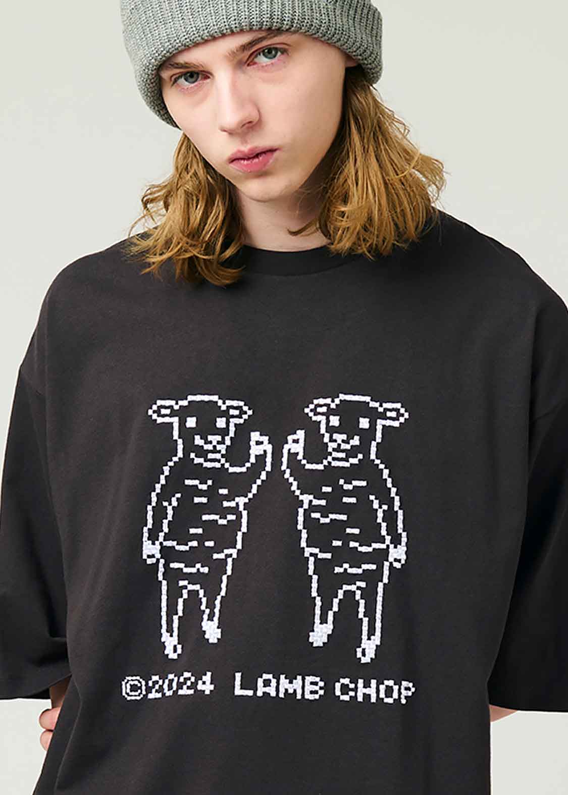 Big Silhouette Half Sleeve Tee (Lamb Chop  8bit)