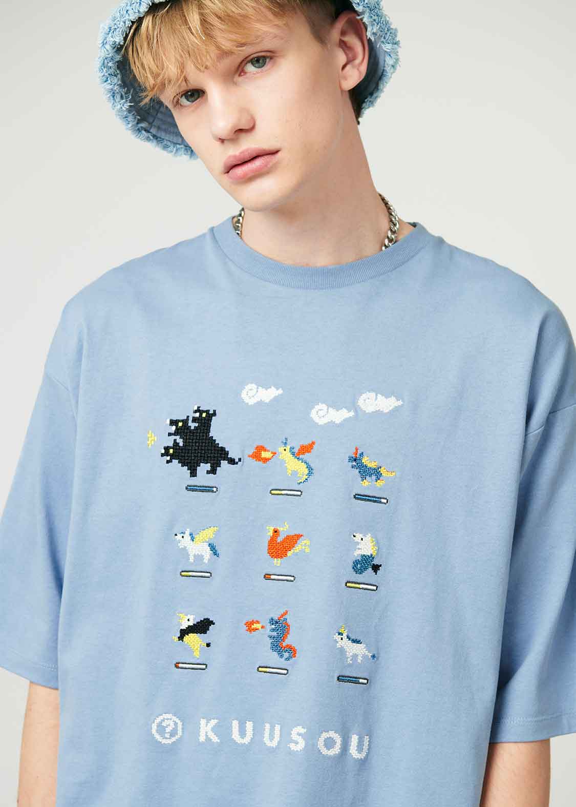 Big Silhouette Half Sleeve Tee (Imaginary Animals 8bit)