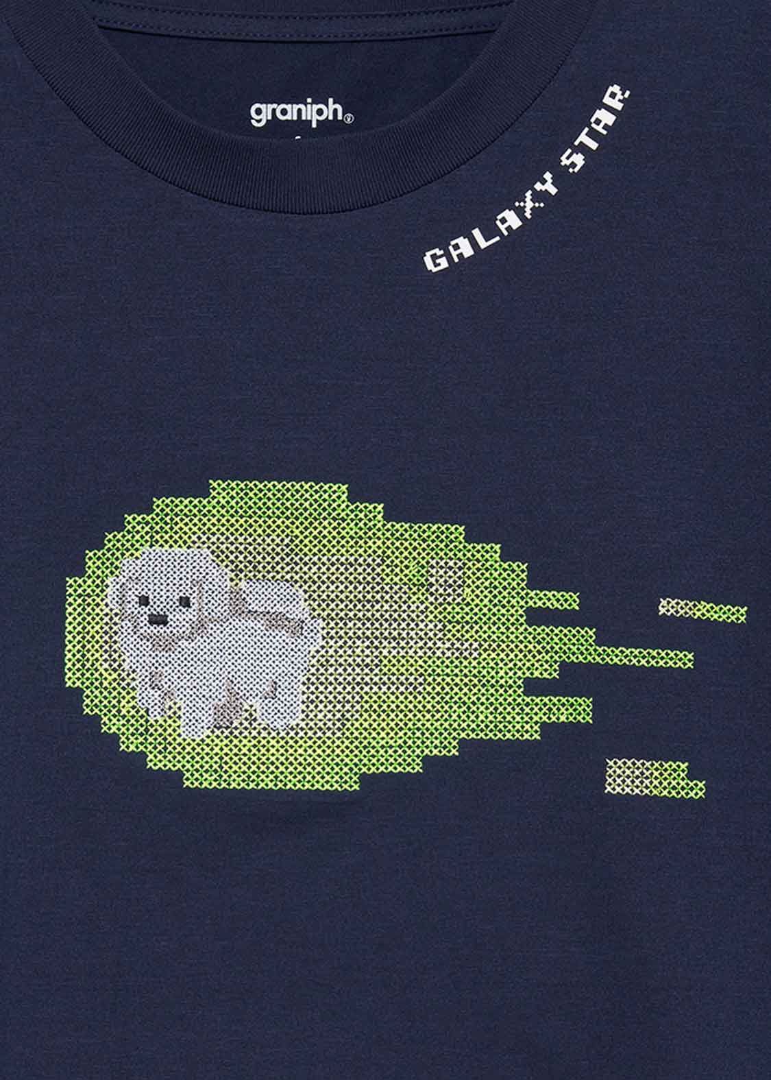 Draw Cord Big Dry Short Sleeve Tee (Galaxy Dog  8bit )