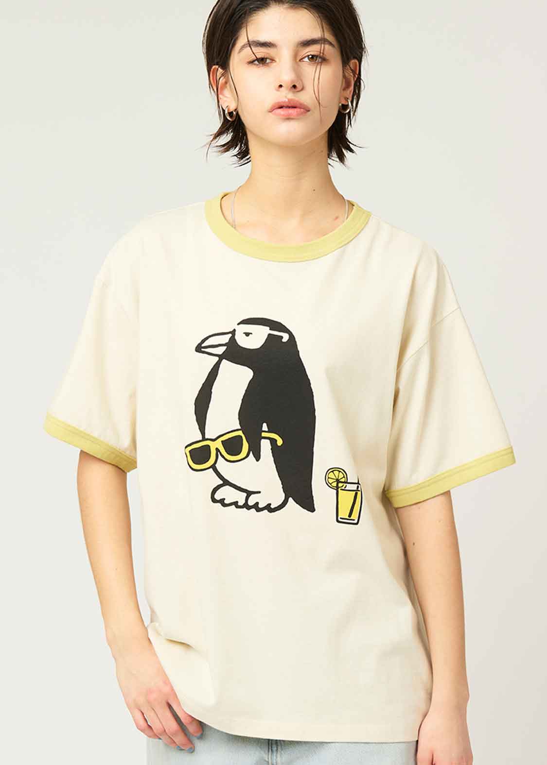 Big Silhouette Short Sleeve Trim Tee (City boy Penguin)