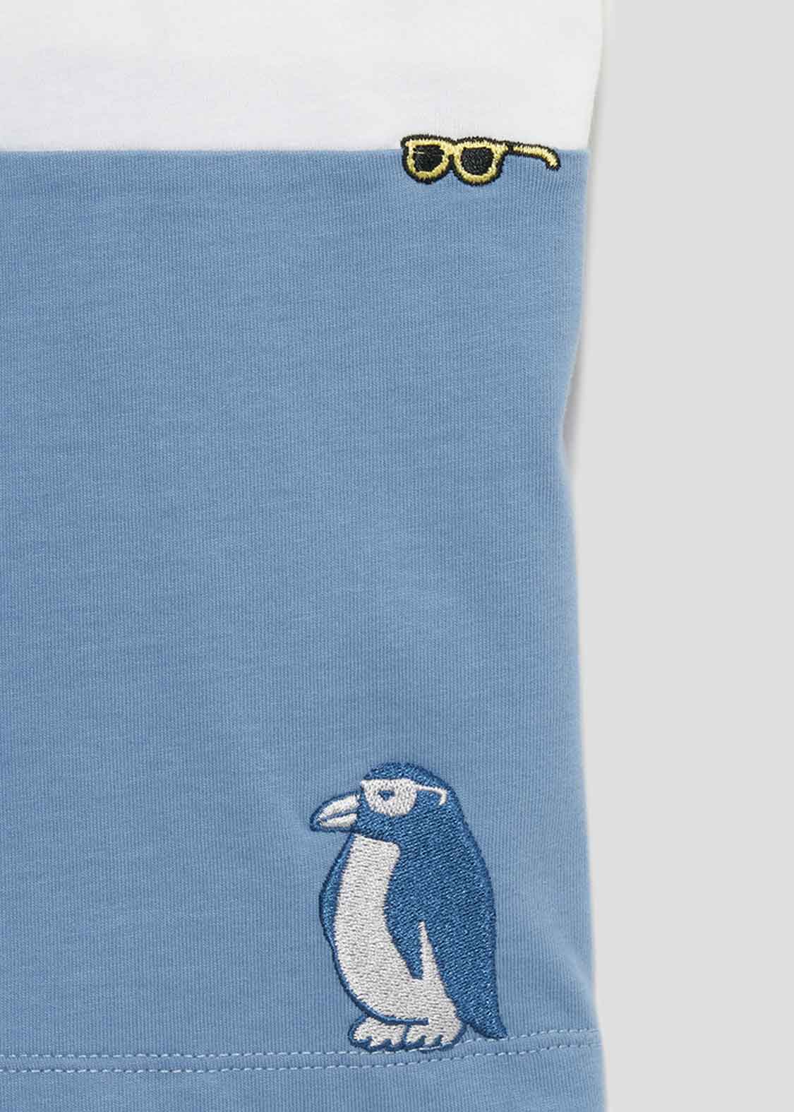 Bicolor Short Sleeve Tee (City boy Penguin)