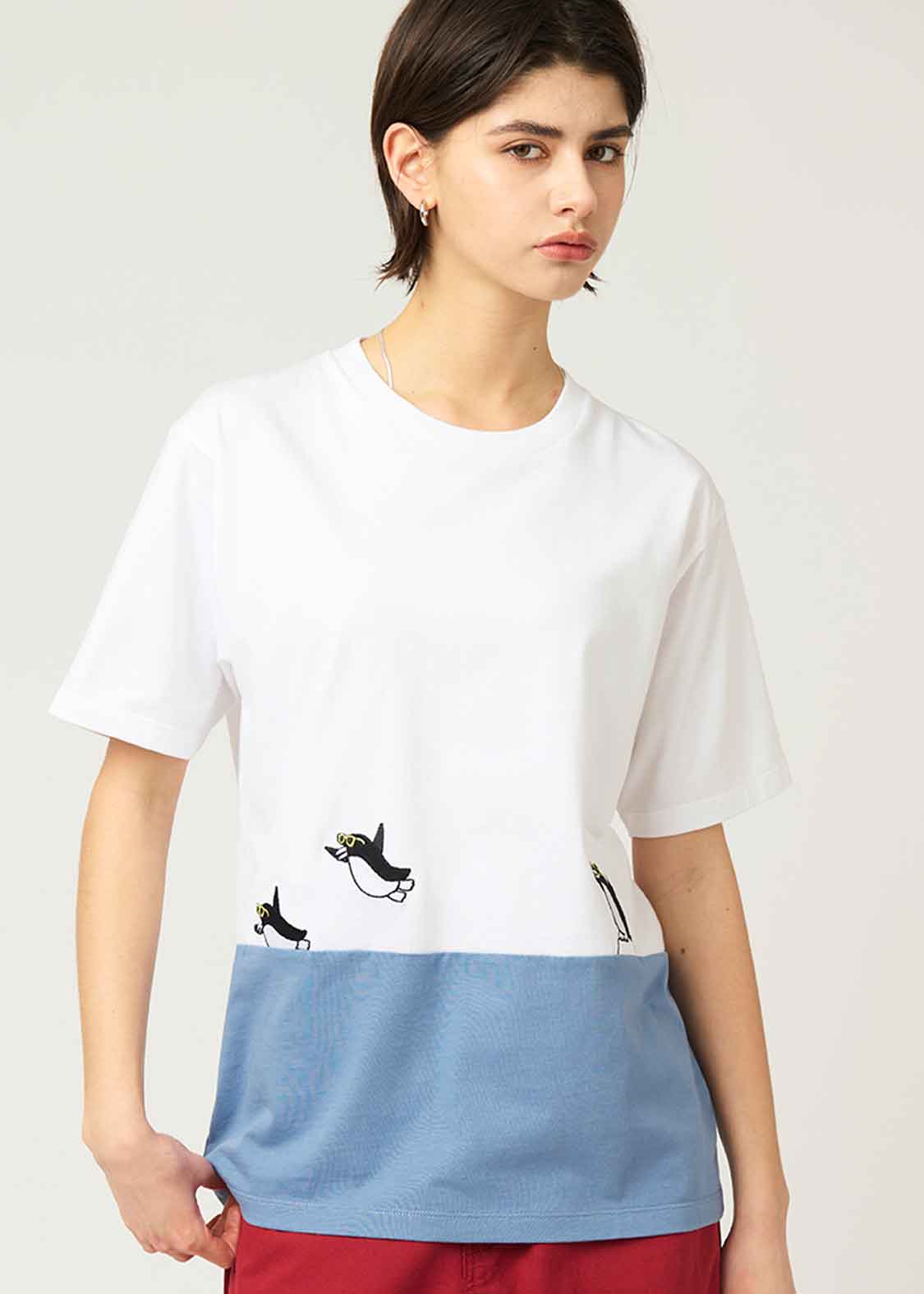 Bicolor Short Sleeve Tee (City boy Penguin)