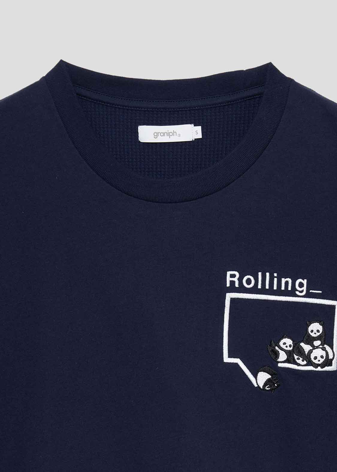 Back Waffle Short Sleeve Tee (Rolling Pandas)