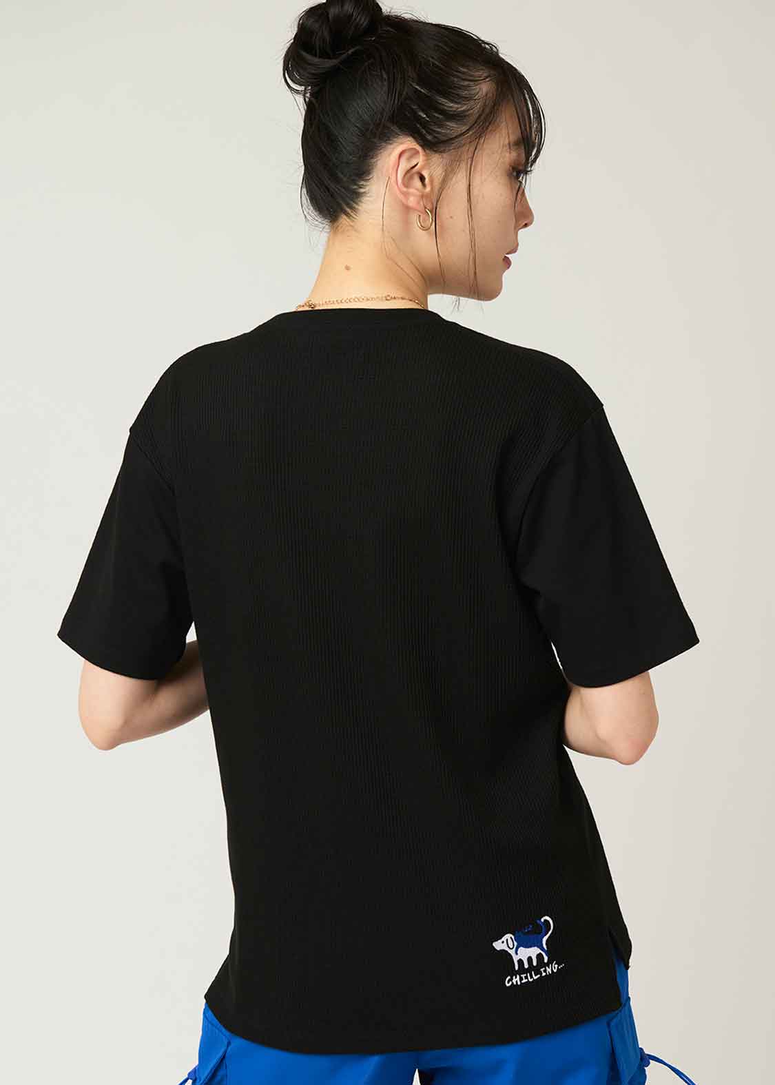 Back Waffle Short Sleeve Tee (Nagasugiru Inu Daisuki)