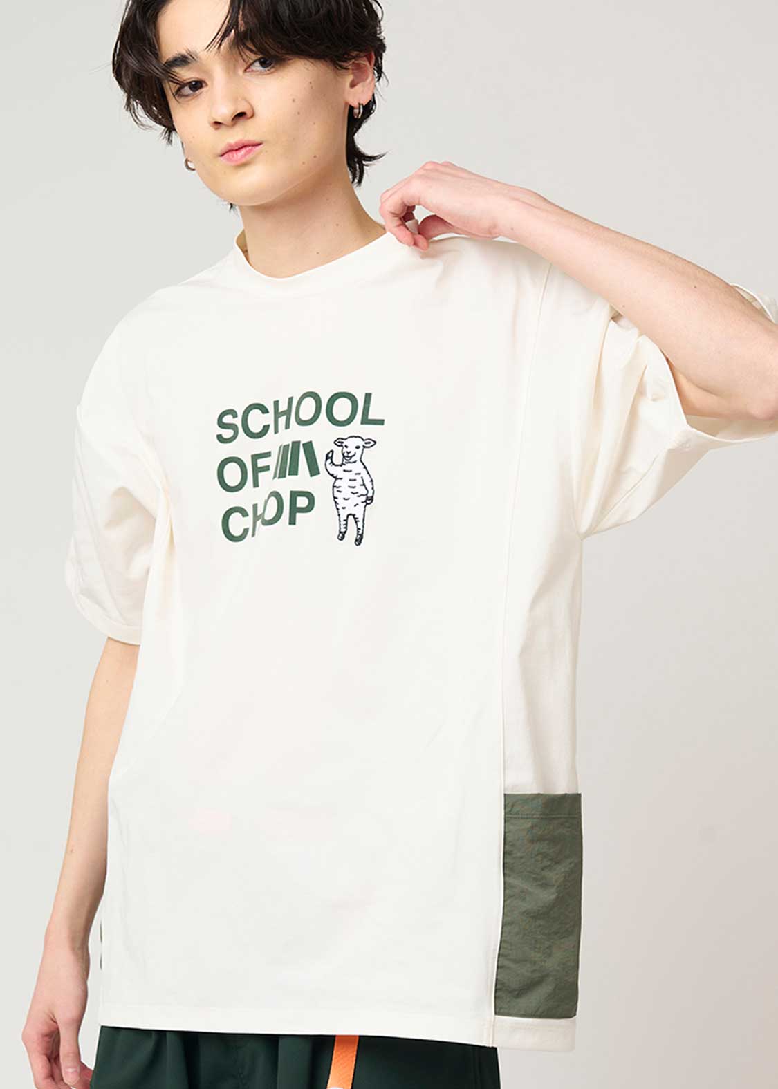 Side Pocket Big Silhouette Short Sleeve Tshirt  (School of Chop)