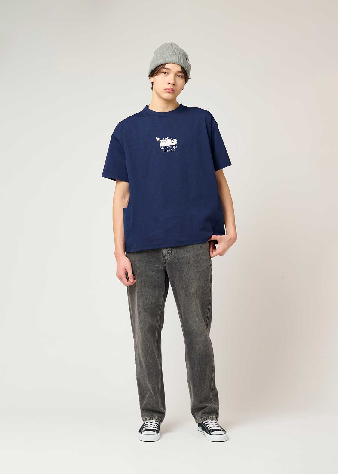 Side Pocket Big Silhouette Short Sleeve Tshirt  (Shimaenaga)