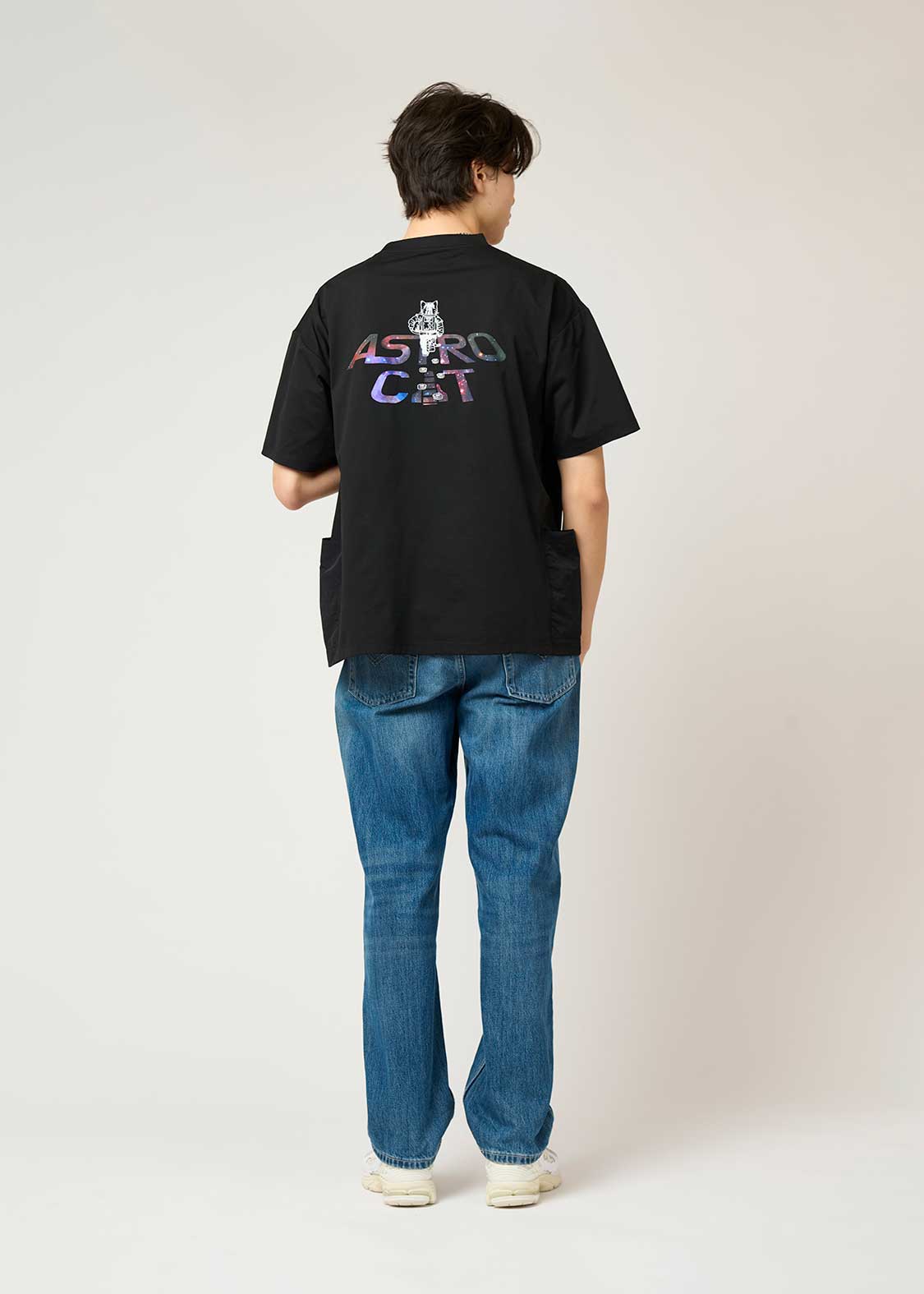 Side Pocket Big Silhouette Short Sleeve Tshirt  (ASTRO CAT)