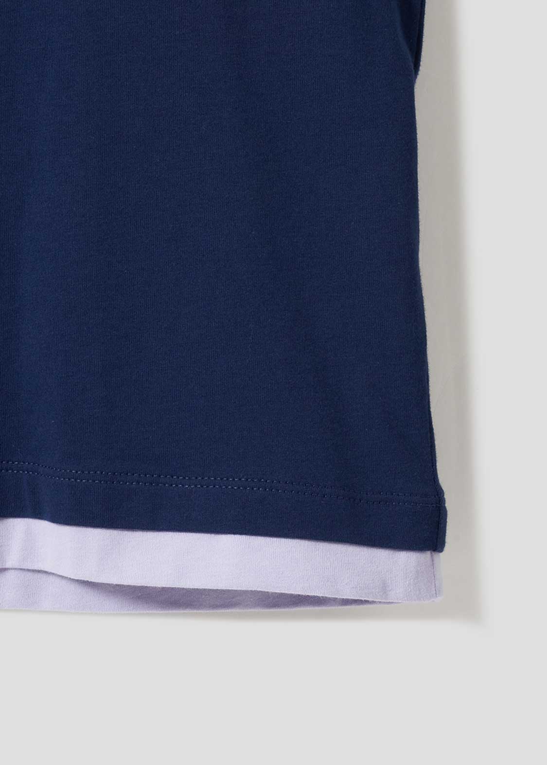 Layered Big Silhouette Short Sleeve Tshirt (Shimaenaga)