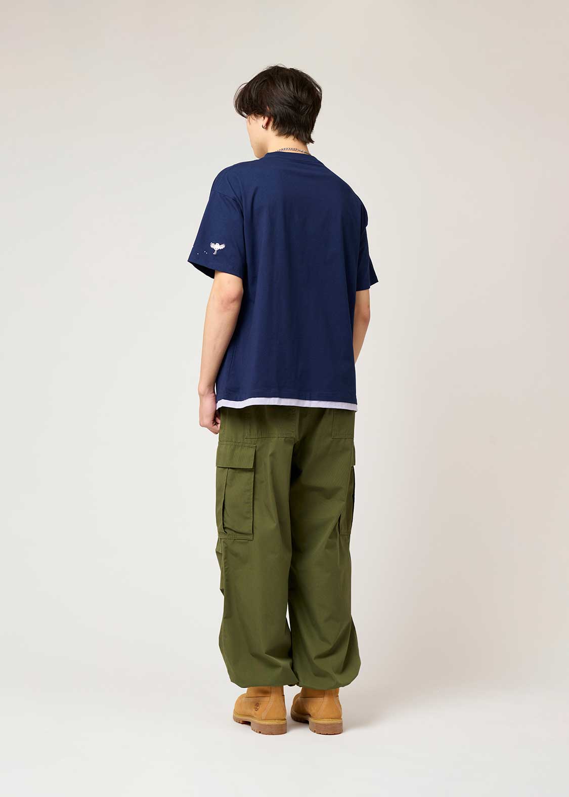Layered Big Silhouette Short Sleeve Tshirt (Shimaenaga)