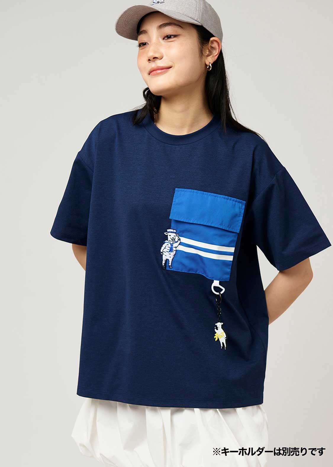 Big Pocket Big Silhouette Dry Short Sleeve Tshirt (Lamb Chop Marine)