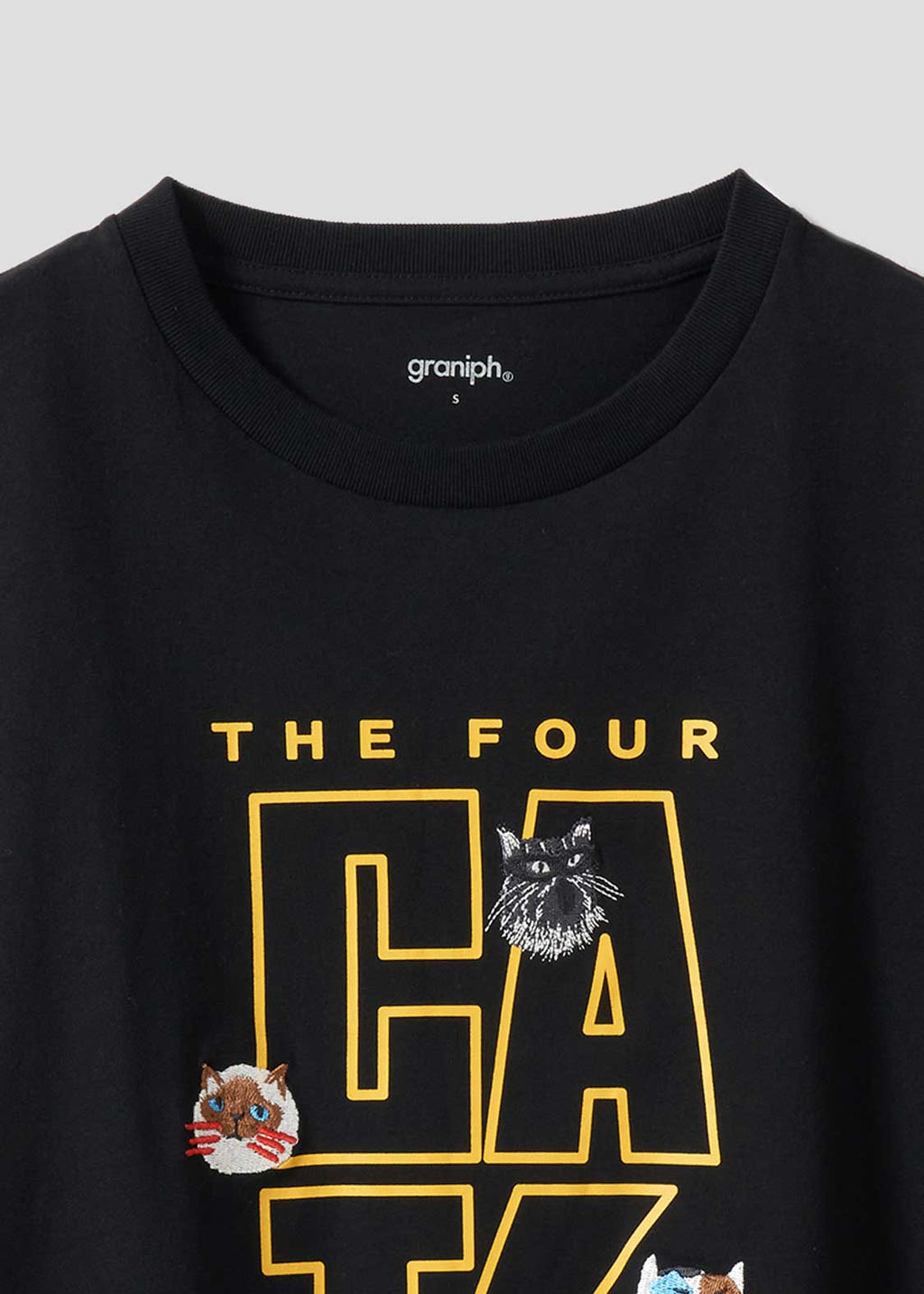 Side Gusset Short Sleeve Tee (THE FOUR CATS Face)