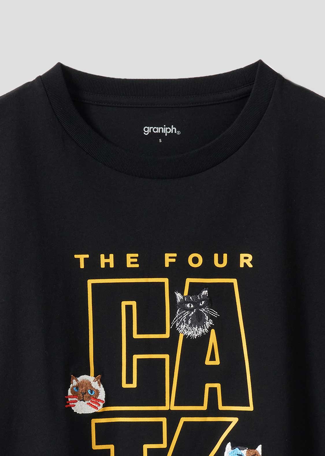 Side Gusset Short Sleeve Tee (THE FOUR CATS Face)