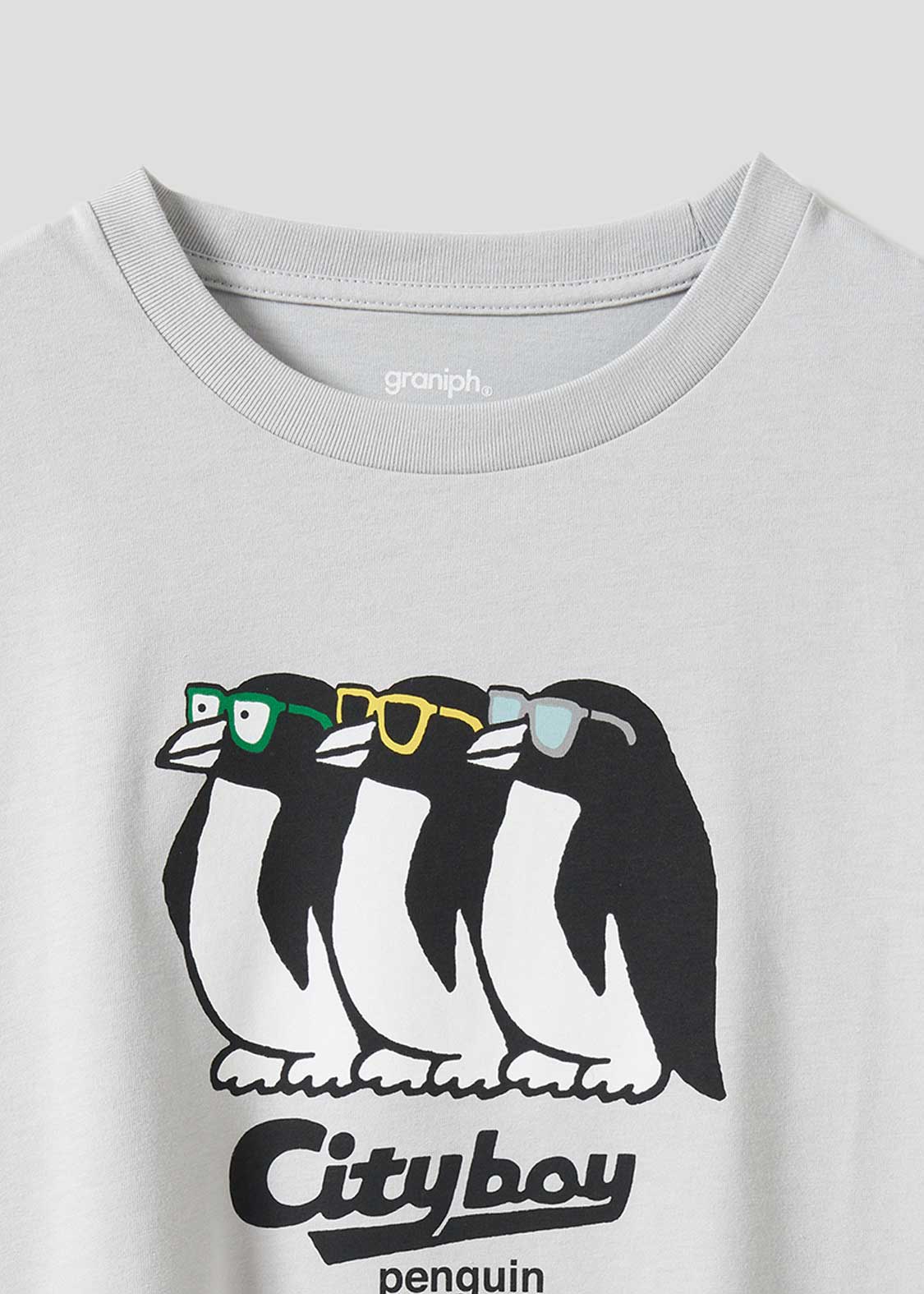 Side Gusset Short Sleeve Tee (City boy Penguin 2)
