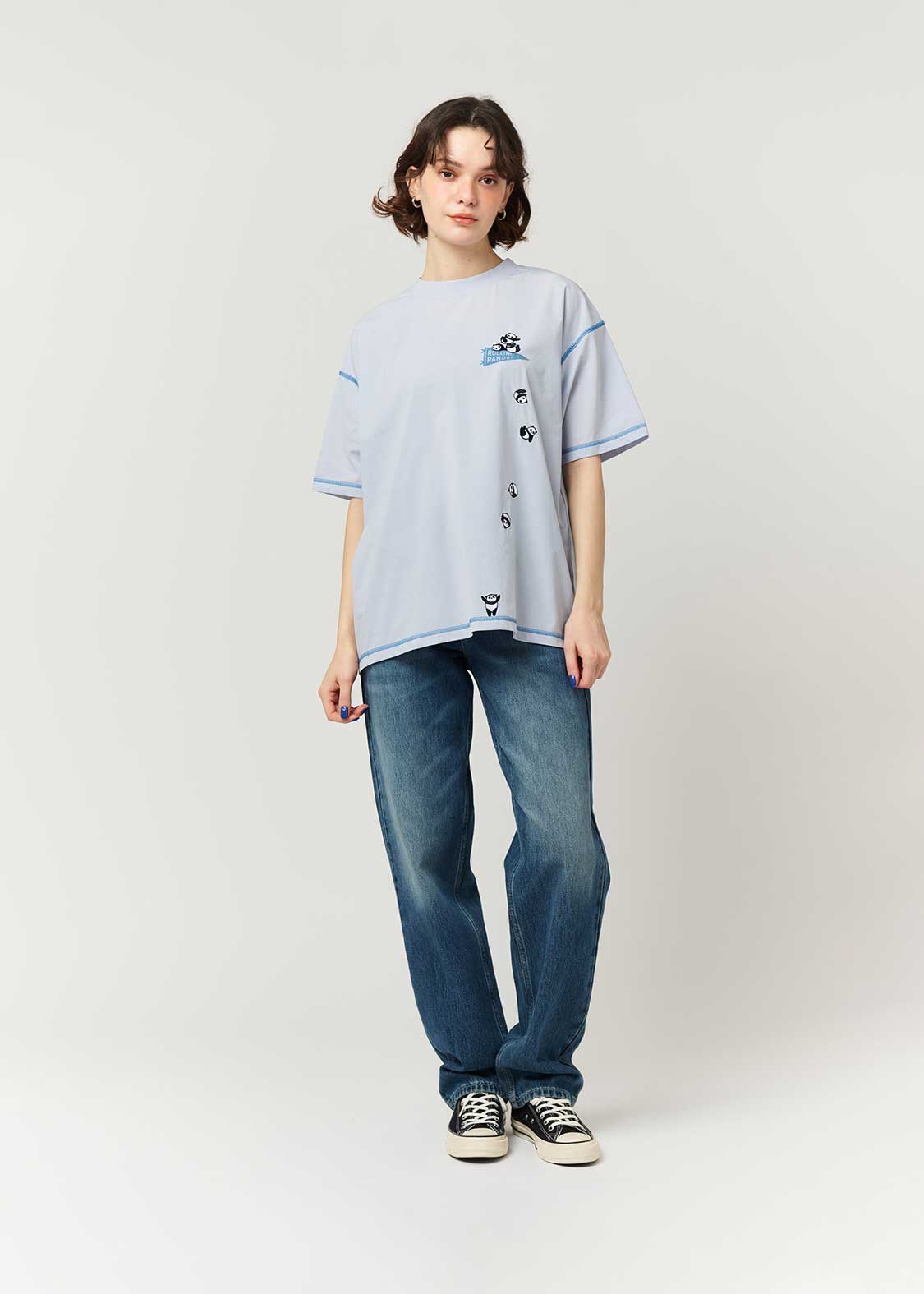 Multifunction Big Silhouette Short Sleeve Tee (Rolling Pandas Pennant)