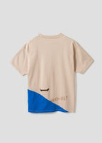 Nagasugiru Inu Playing With Waves | Seaside Switching Big Silhouette T-Shirt