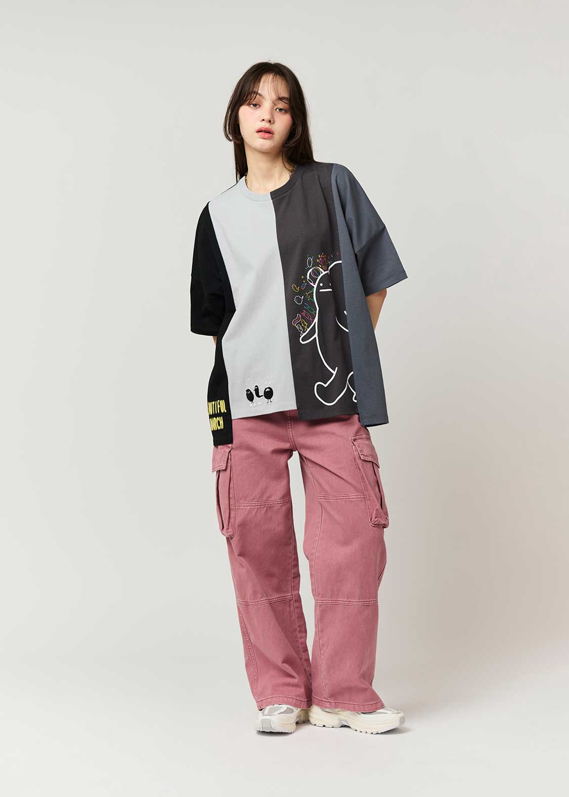 Super Wide Silhouette Doking Short Sleeve Tshirt (Beautiful Shadow March)