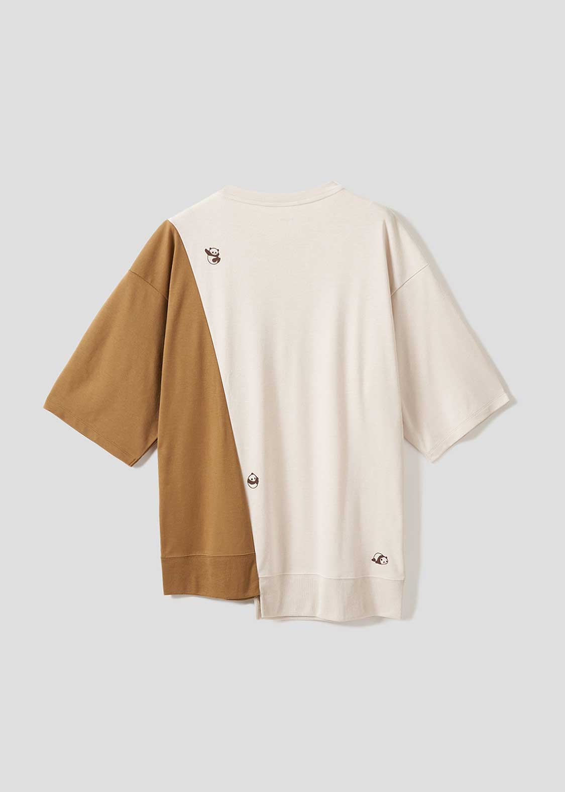 Rolling Pandas Tee | Big Silhouette T-Shirt With Switching