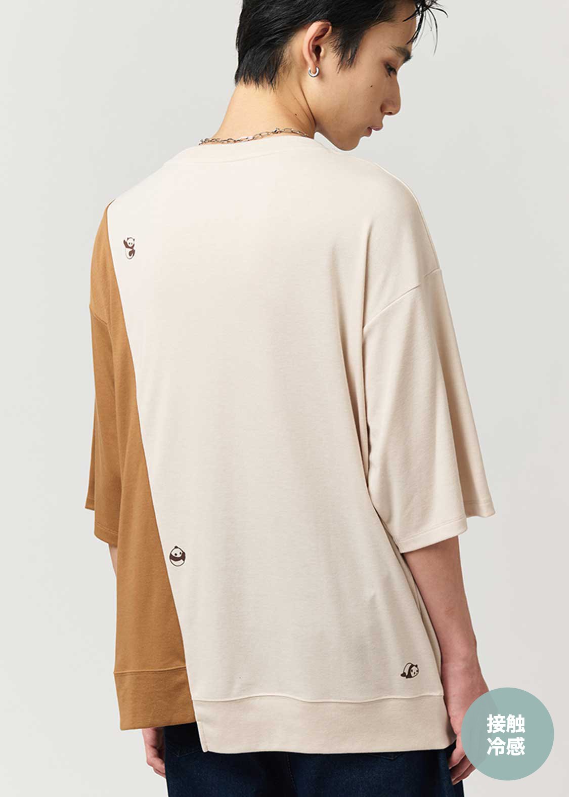 Rolling Pandas Tee | Big Silhouette T-Shirt With Switching