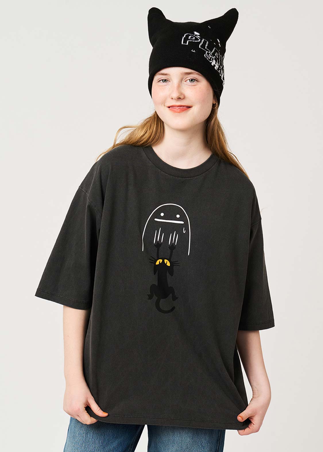 Neko Kaburi Beautiful Shadow DRK | Pigment Oversized T-Shirt