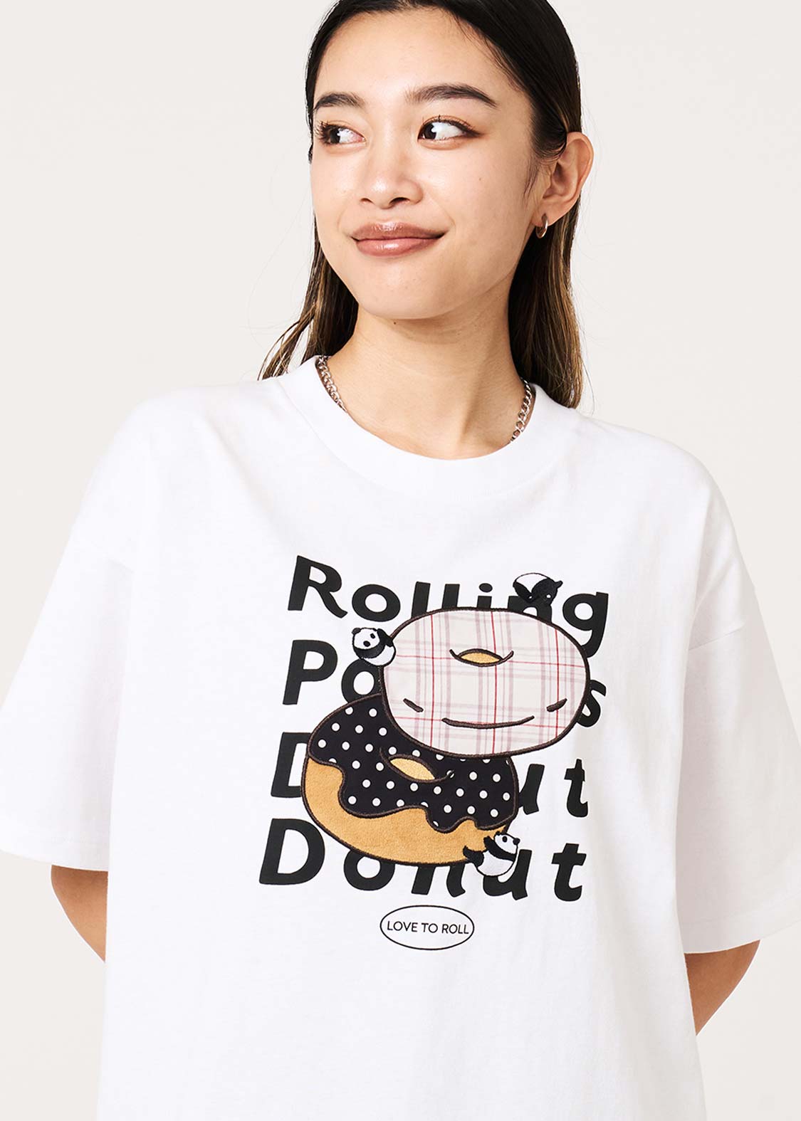 Rolling Panda's Donuts | Applique T-Shirt