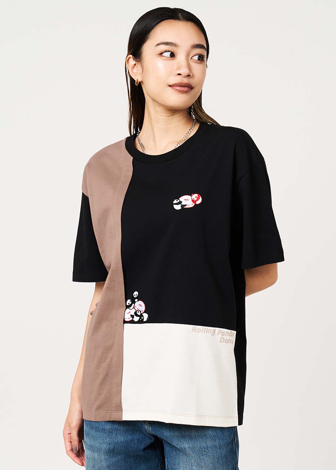 Rolling Panda's Donuts | Color Block T-Shirt