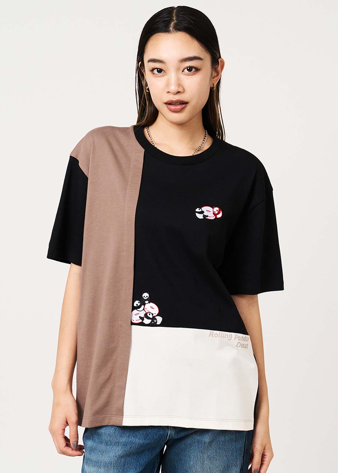 Rolling Panda's Donuts | Color Block T-Shirt