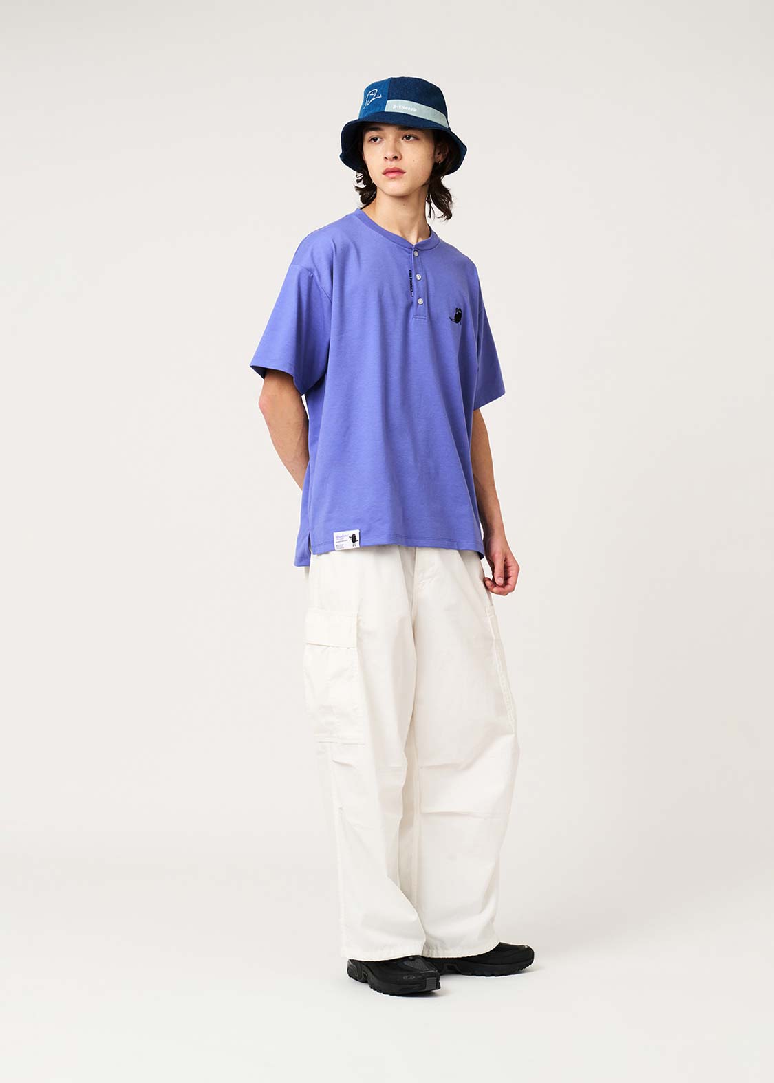 Beautiful Shadow Fit Club | Dry Henley Neck Big T-Shirt