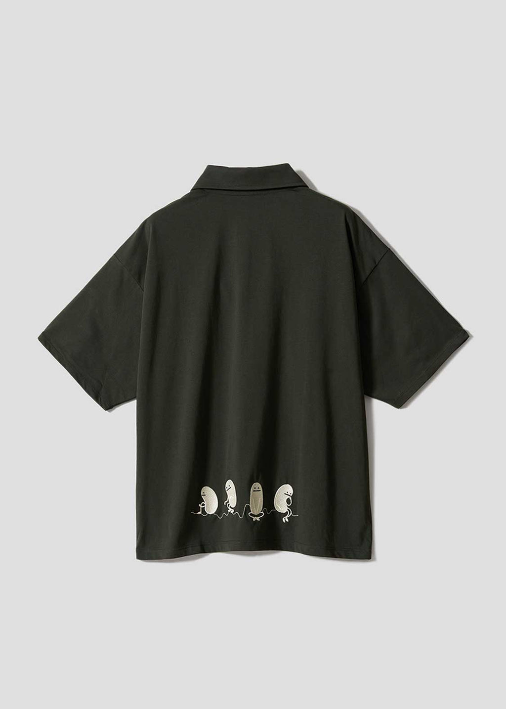 Beautiful Shadow Just Be Here DRK | Half-Zip Big Silhouette T-Shirt