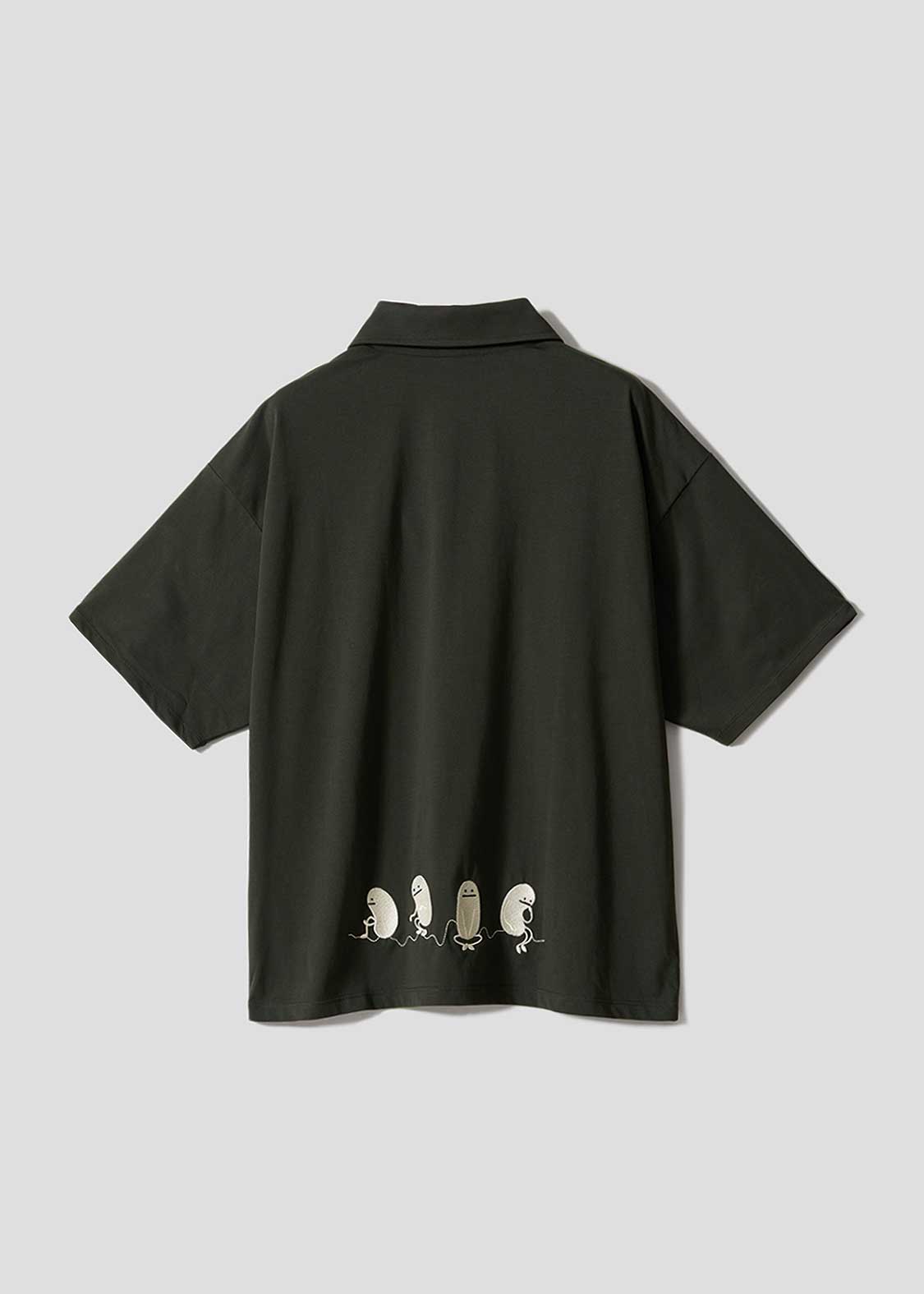 Beautiful Shadow Just Be Here DRK | Half-Zip Big Silhouette T-Shirt