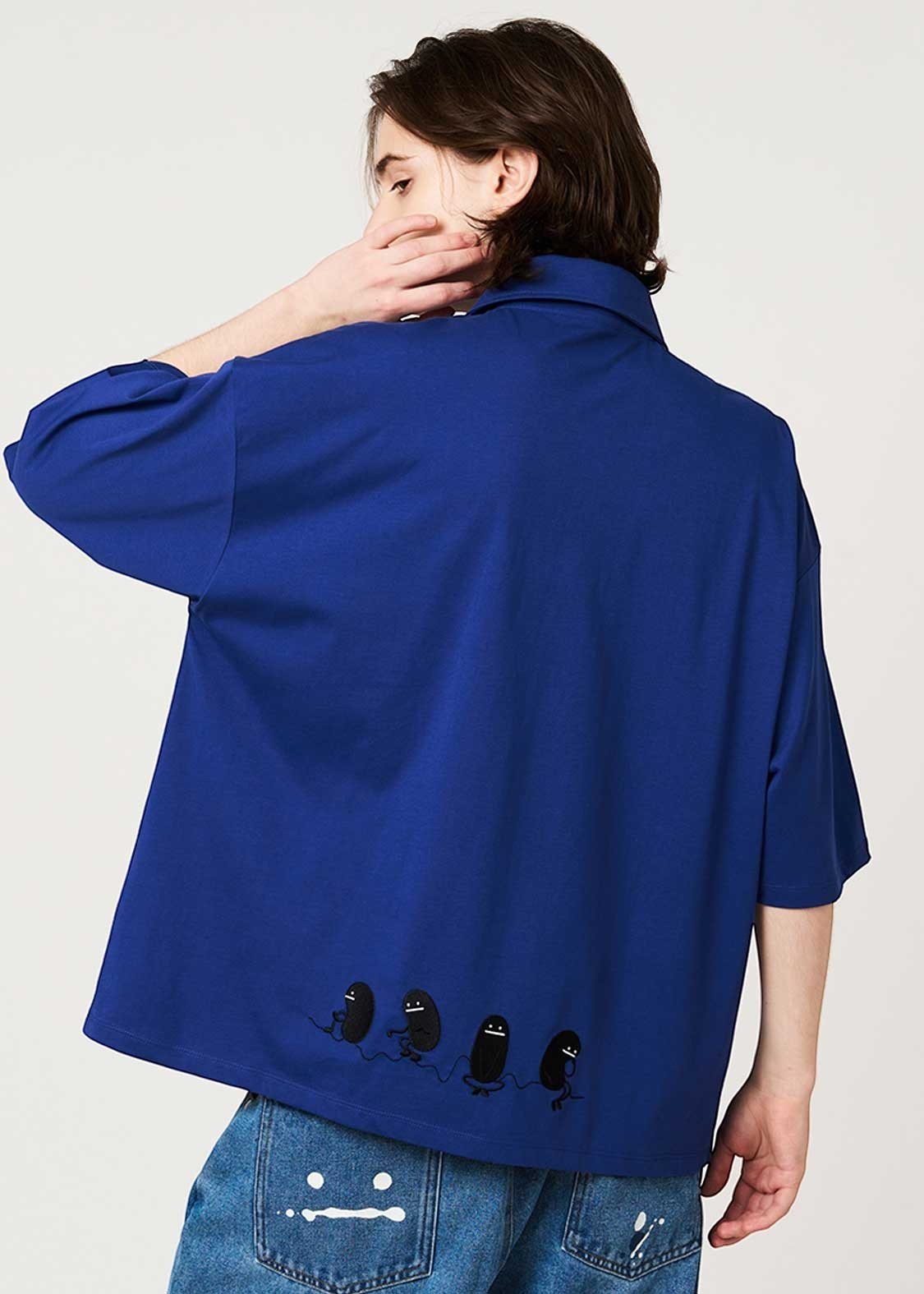 Beautiful Shadow Just Be Here | Half-Zip Big Silhouette T-Shirt