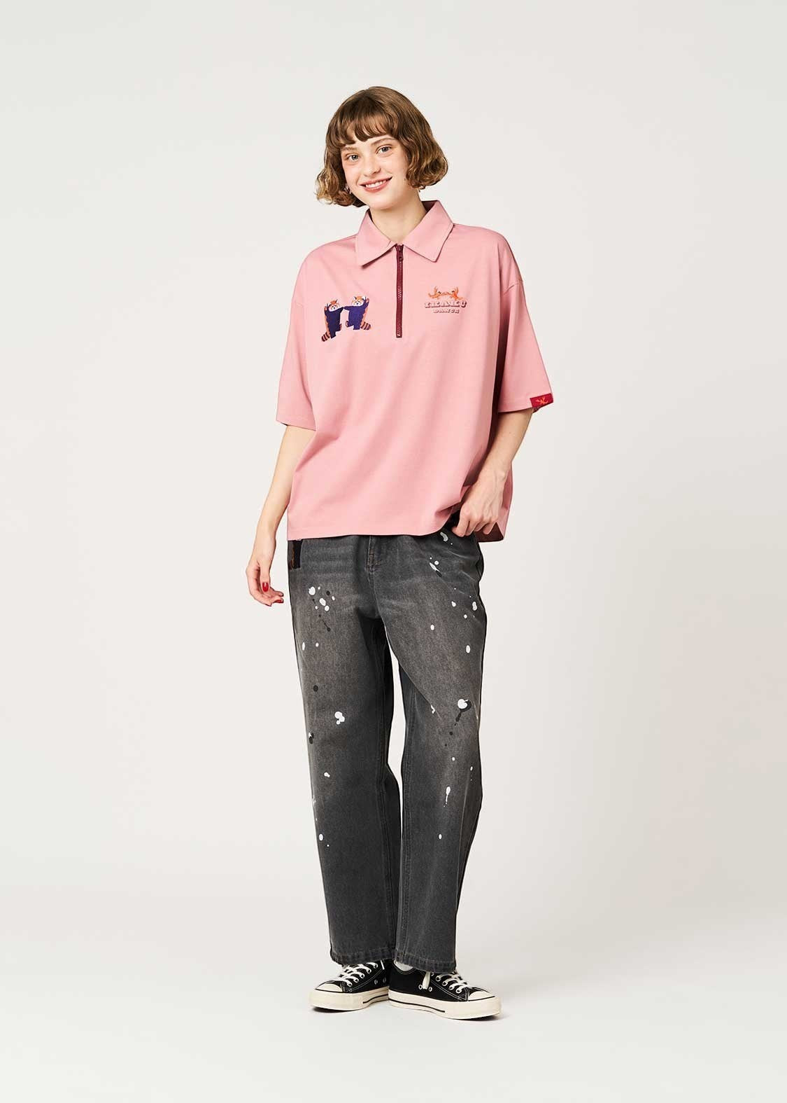 Ikaku Dance | Half-Zip Big Silhouette T-Shirt