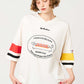 Nagasugiru Inu Meets Hot Dog | V-Neck Football T-Shirt