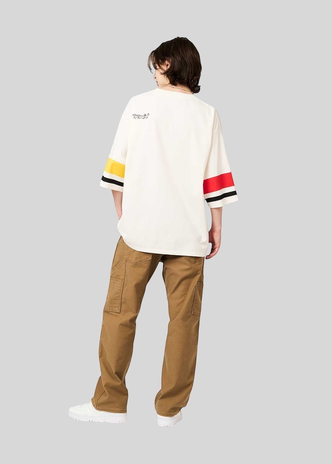 Nagasugiru Inu Meets Hot Dog | V-Neck Football T-Shirt